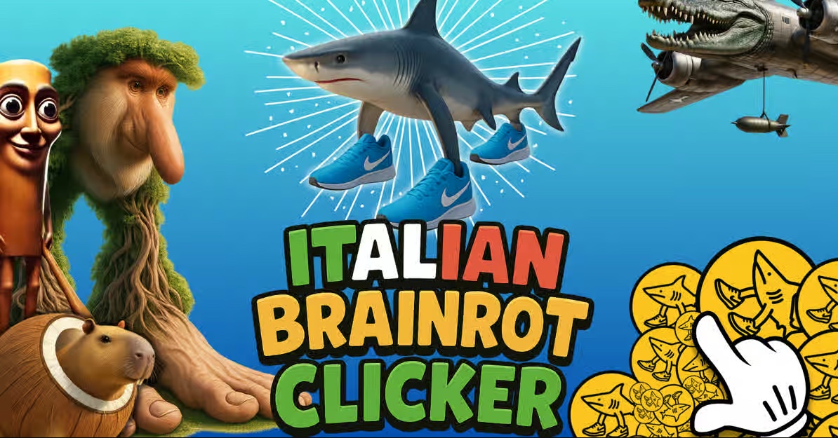 Italian Brainrot Clicker gameplay preview showing Tralalero Tralala character